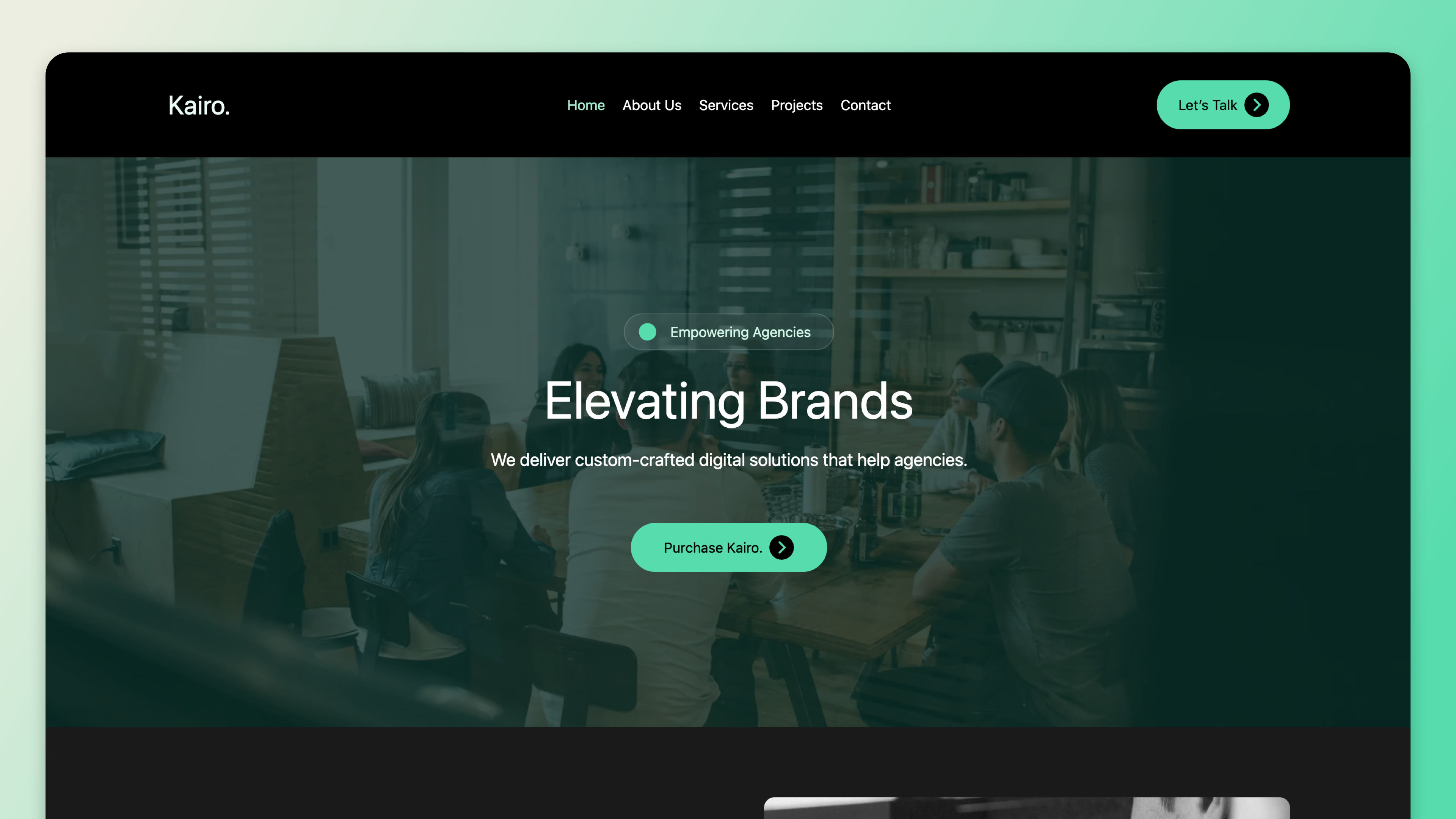 A screenshot of Kairo. A project for RapidWeaver Elements