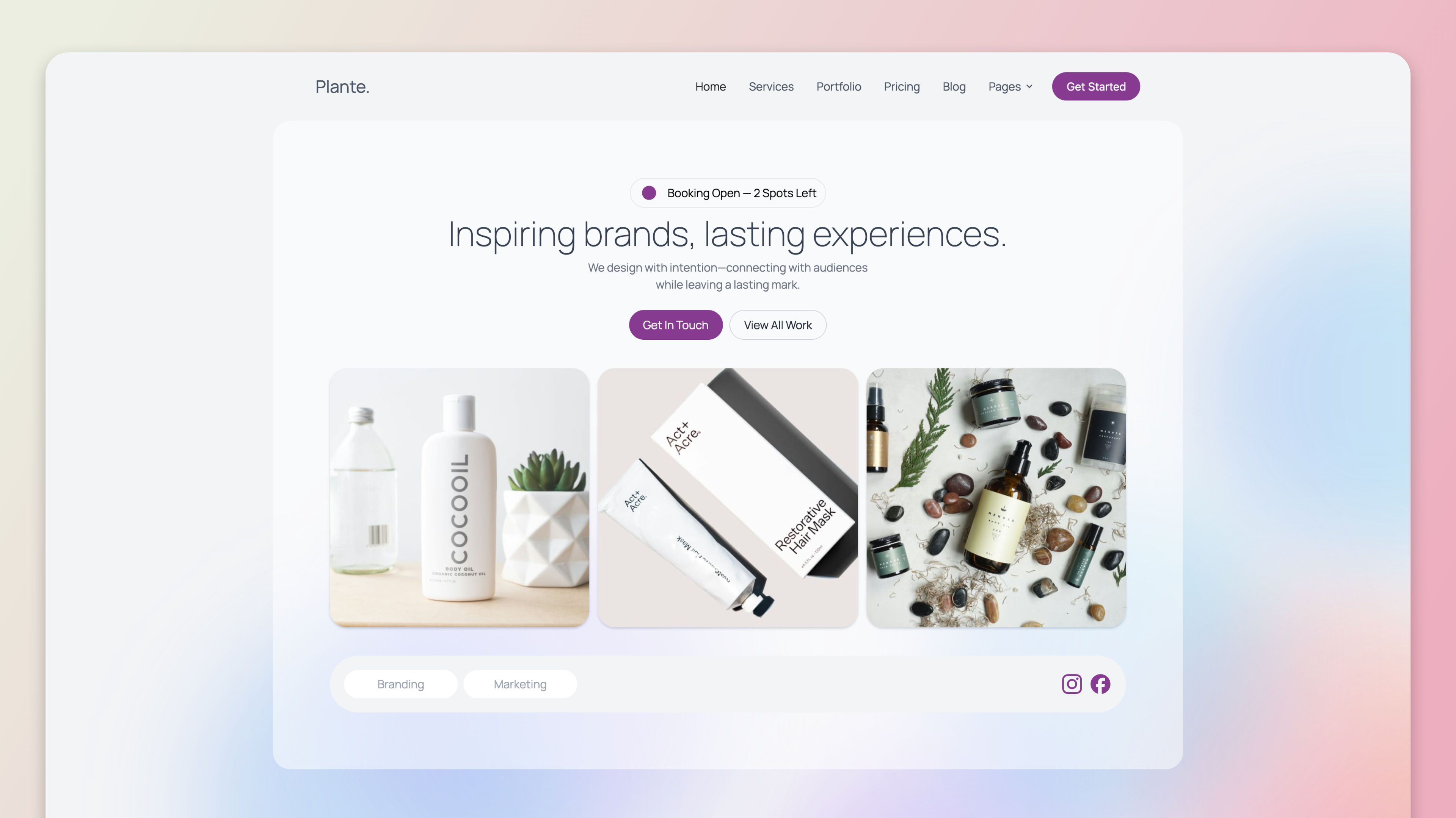 A screenshot of Plante. A project for RapidWeaver Elements