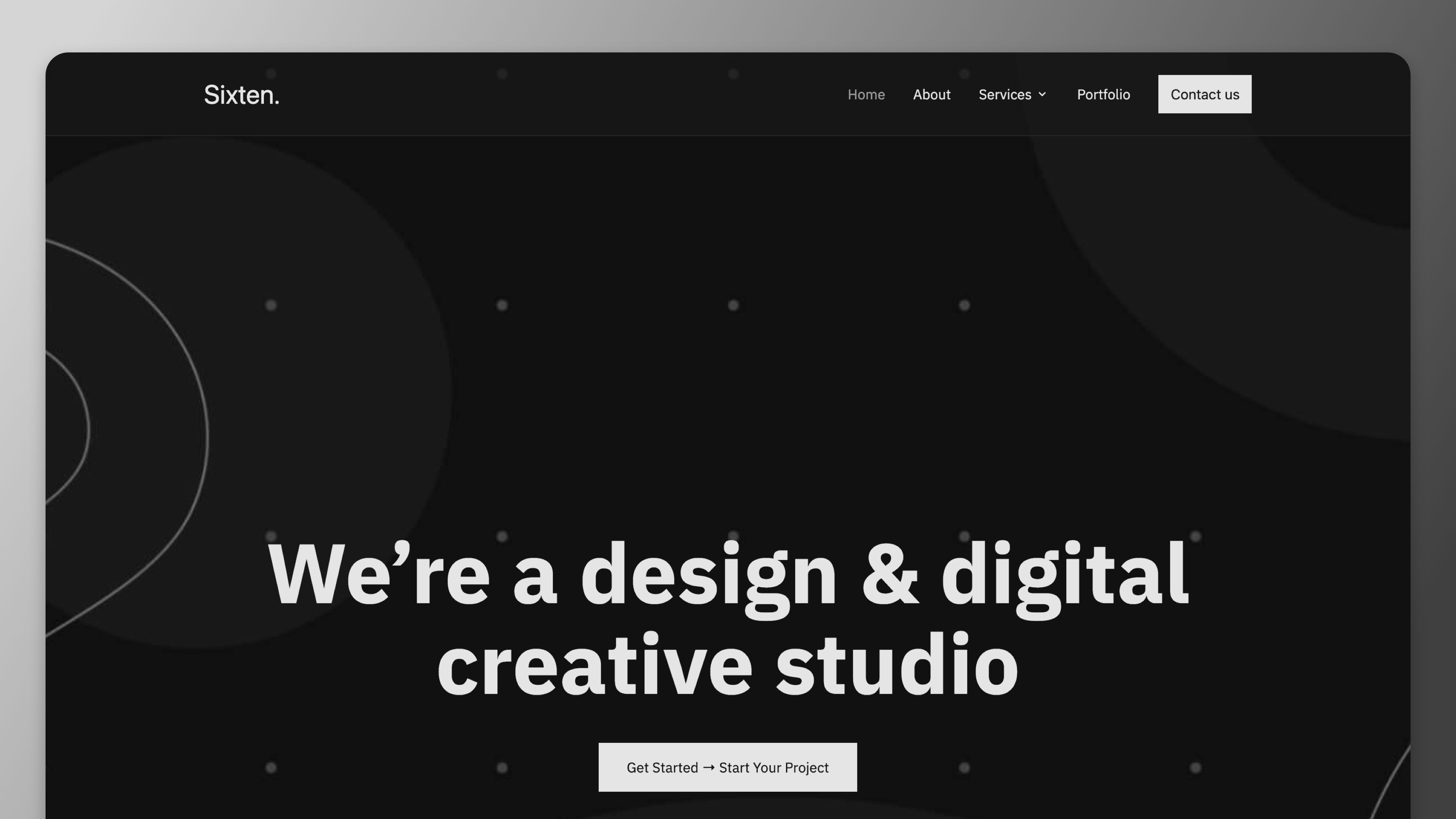 A screenshot of Sixten. A project for RapidWeaver Elements