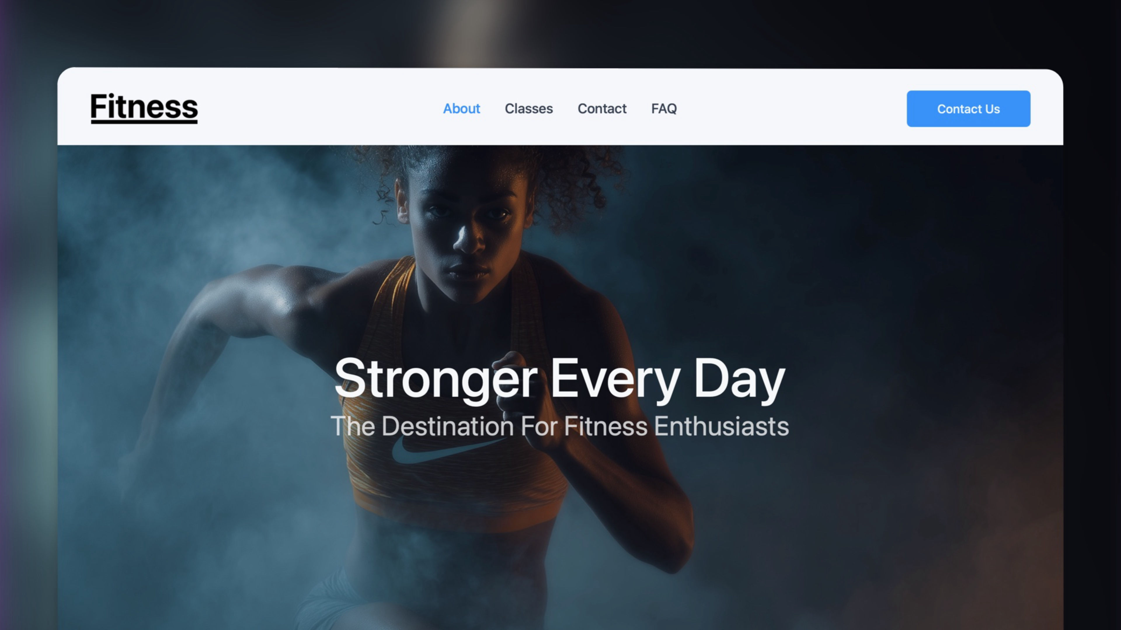 A screenshot of Fitness. A project for RapidWeaver Elements