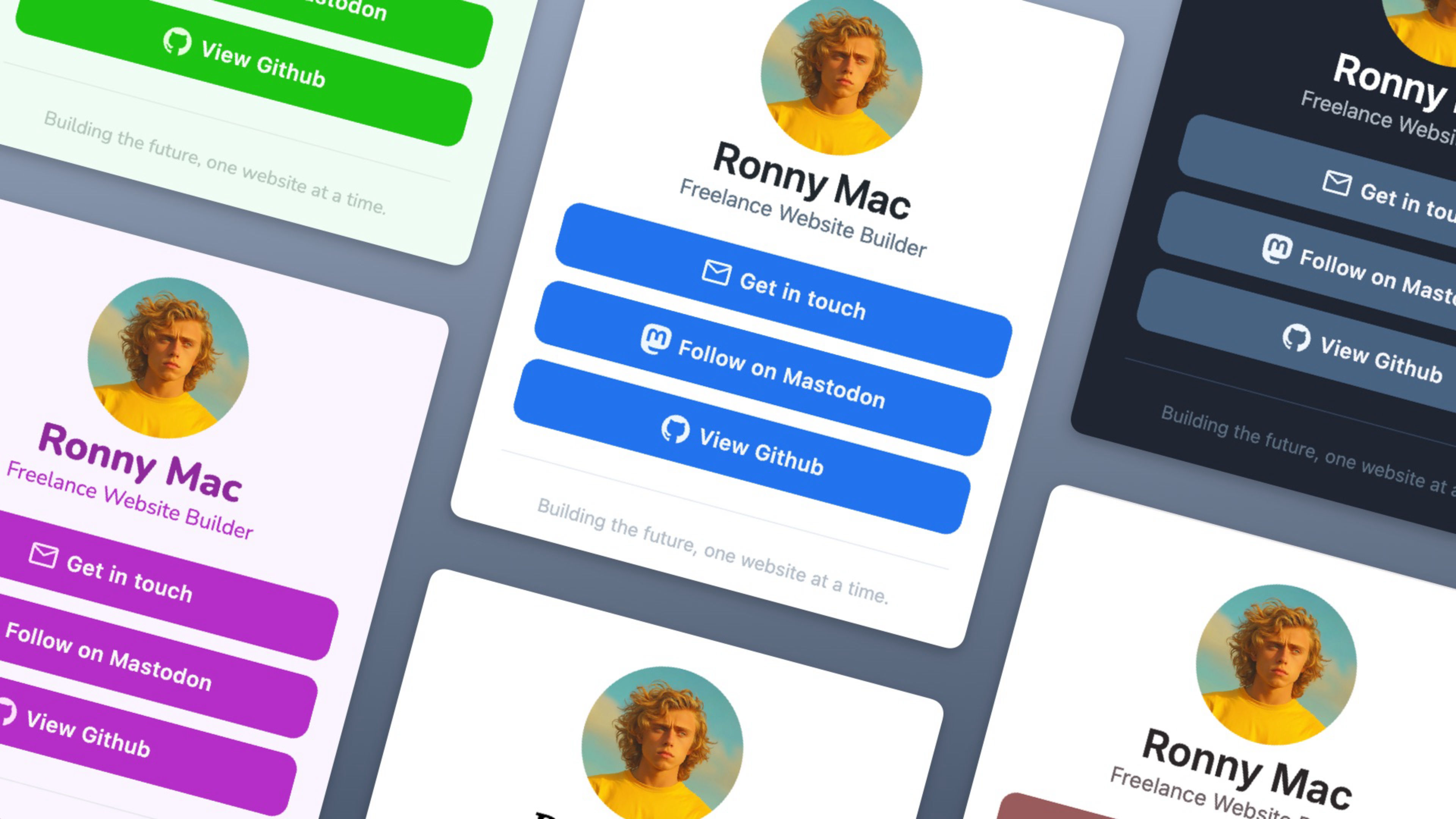 A screenshot of Link in Bio. A project for RapidWeaver Elements