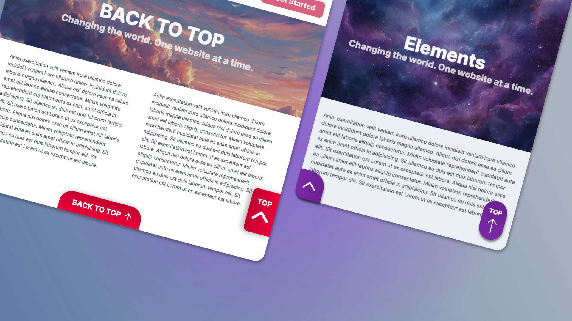 The Back To Top Pro icon. A component for RapidWeaver Elements