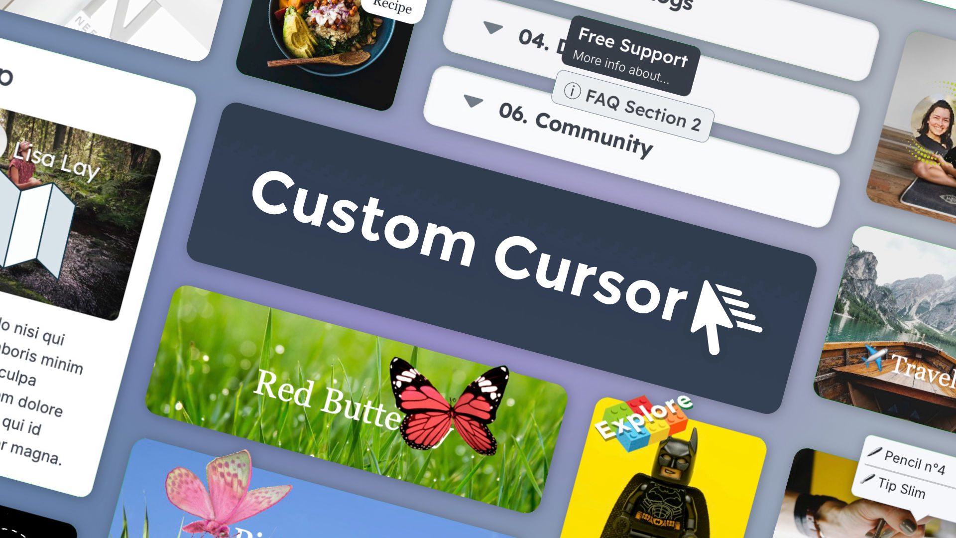 The Custom Cursor icon. A component for RapidWeaver Elements
