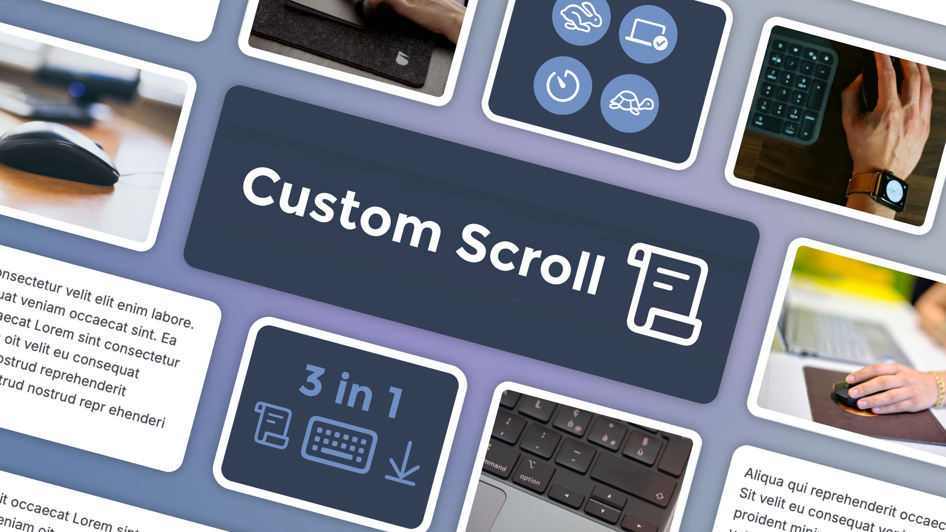 The Custom Scroll icon. A component for RapidWeaver Elements
