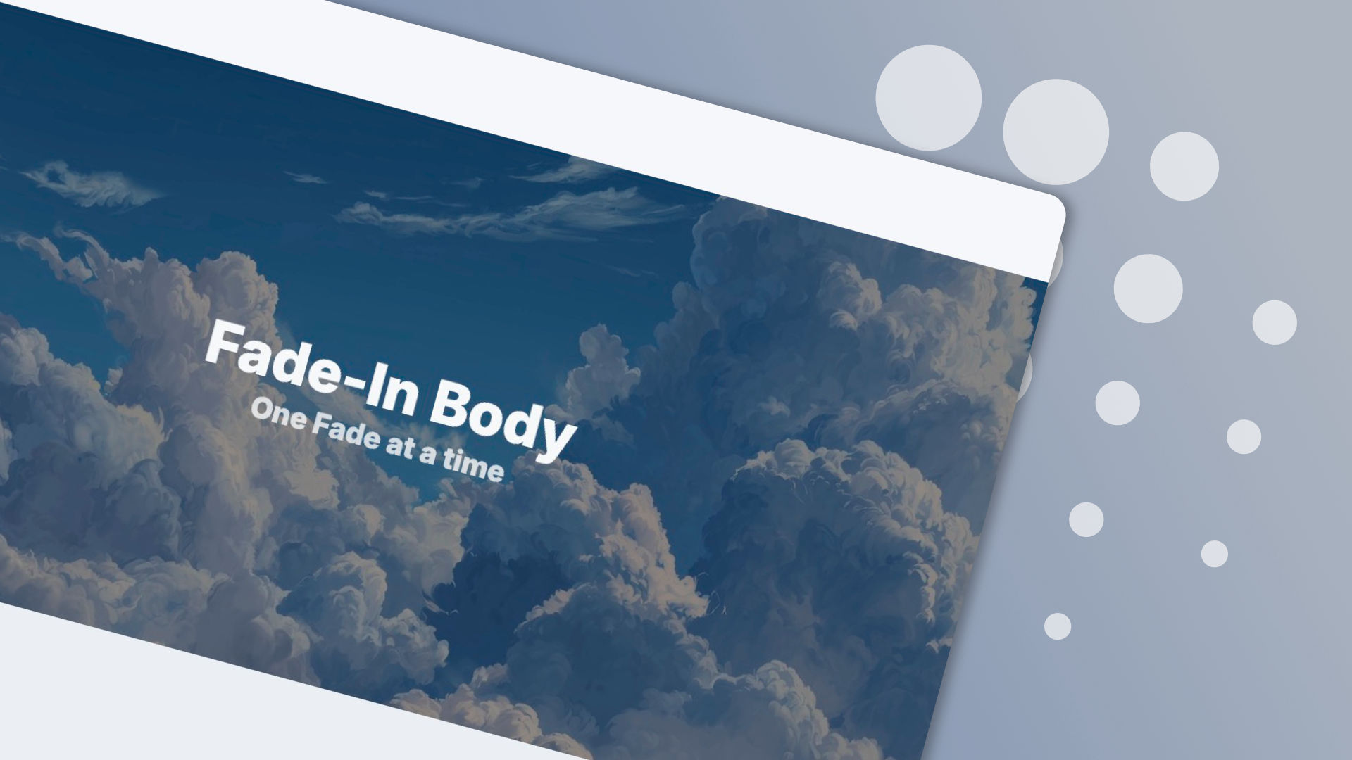 The Fade-In Body icon. A component for RapidWeaver Elements