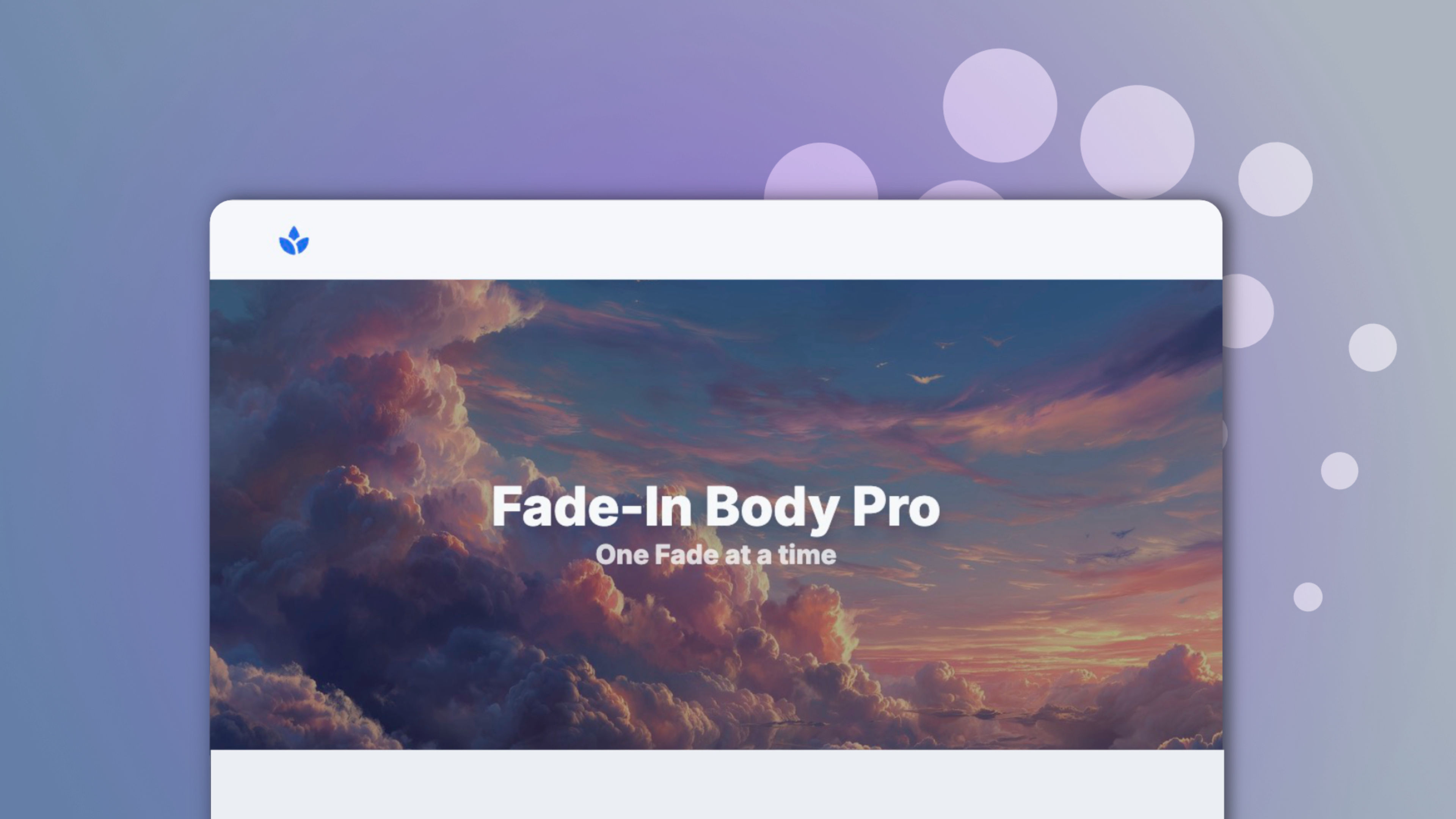 A screenshot of Fade-In Body Pro. A component for RapidWeaver Elements