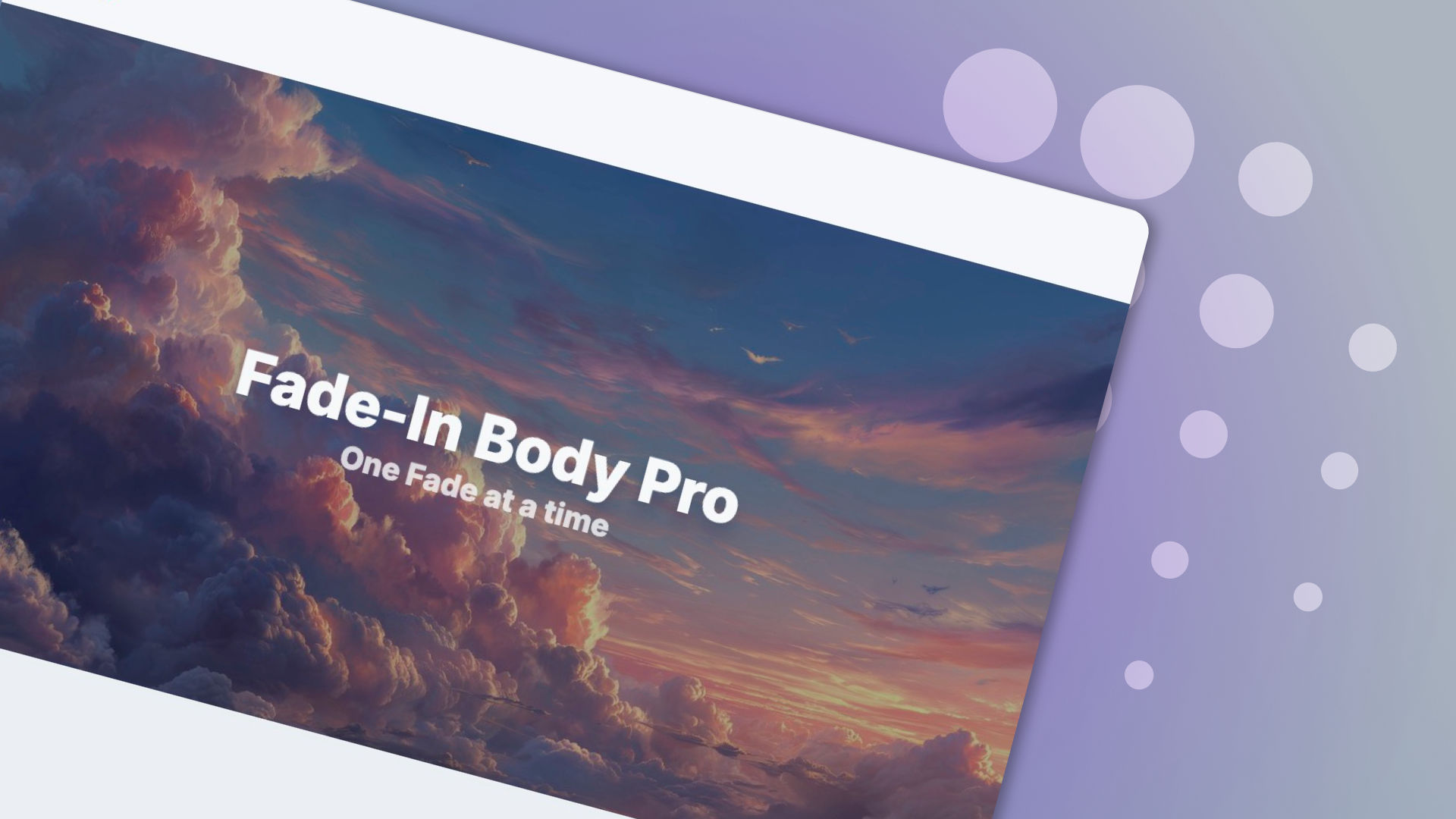 The Fade-In Body Pro icon. A component for RapidWeaver Elements