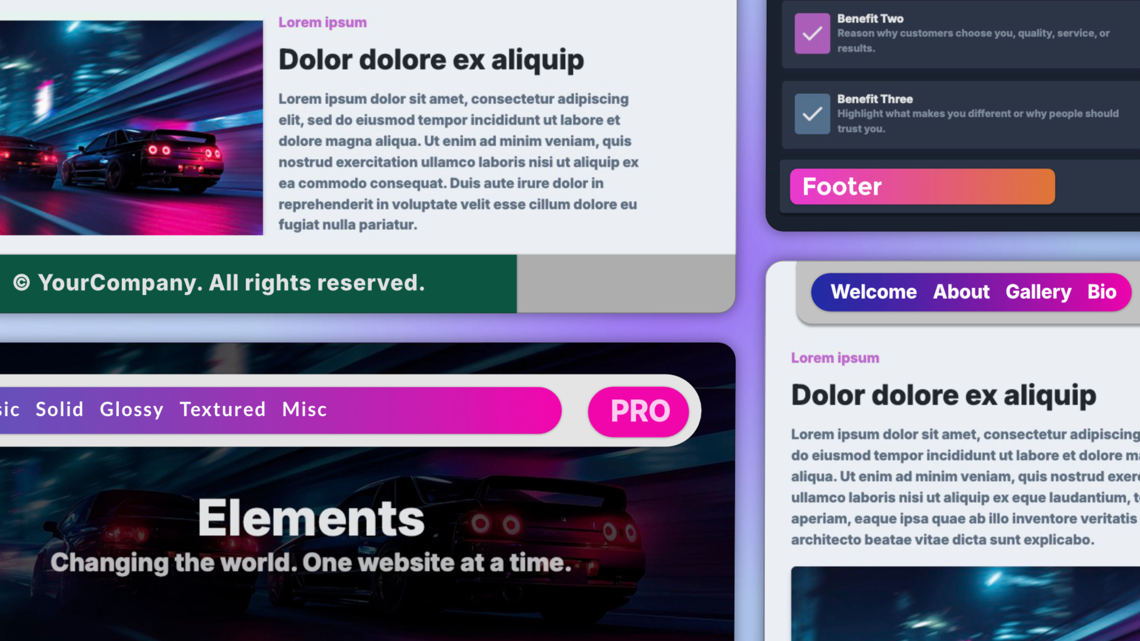 A screenshot of Progress Bar Pro. A component for RapidWeaver Elements