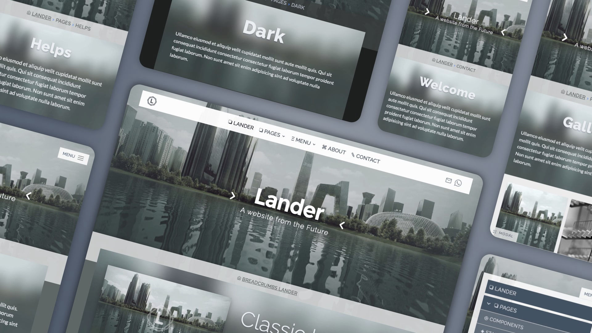 The Lander icon. A project for RapidWeaver Elements