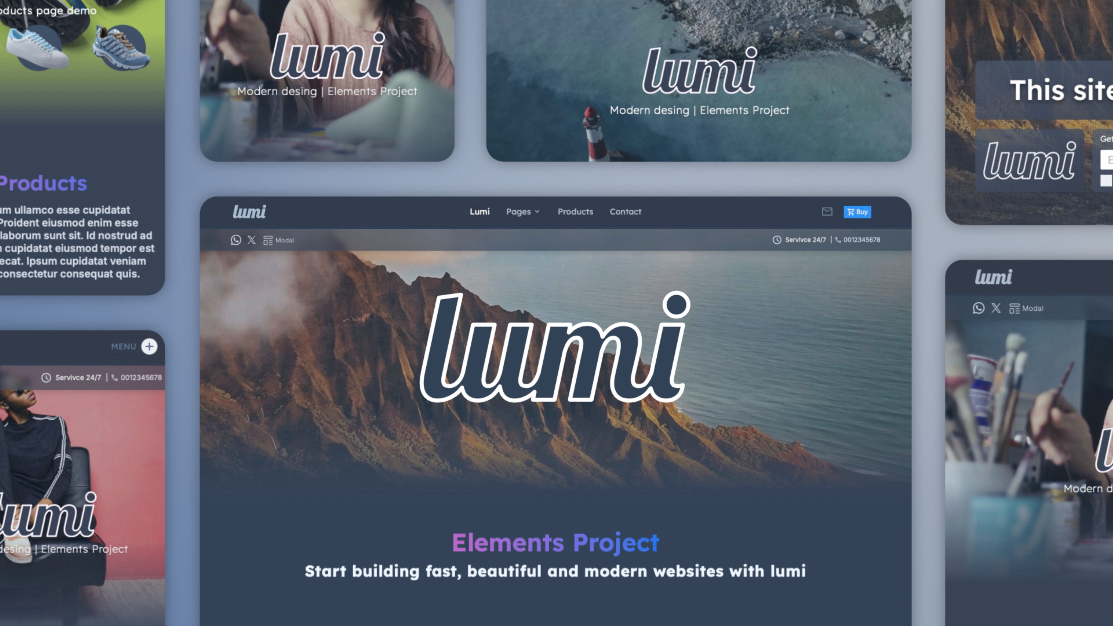 A screenshot of Lumi. A project for RapidWeaver Elements