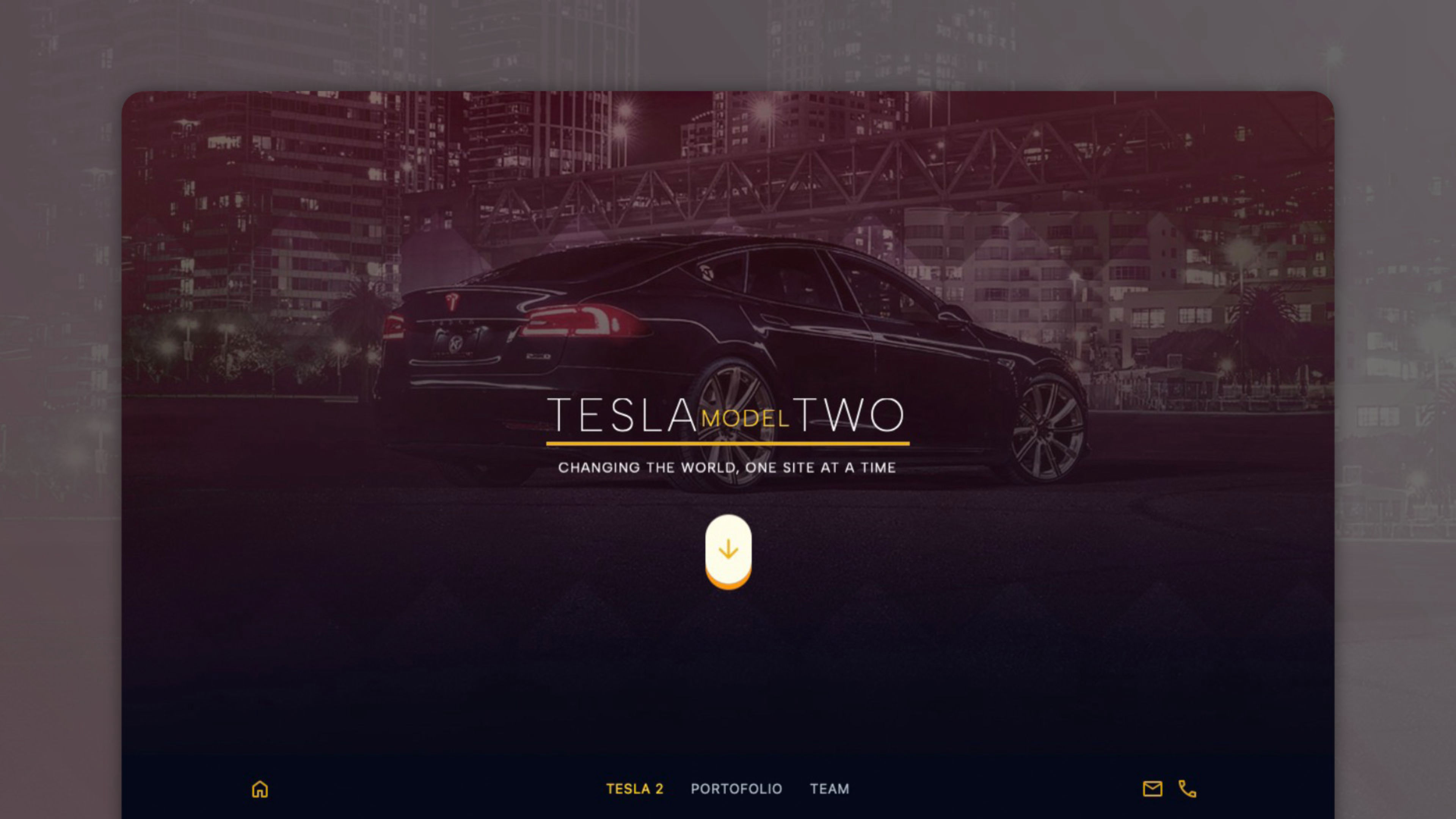 A screenshot of Tesla2. A project for RapidWeaver Elements