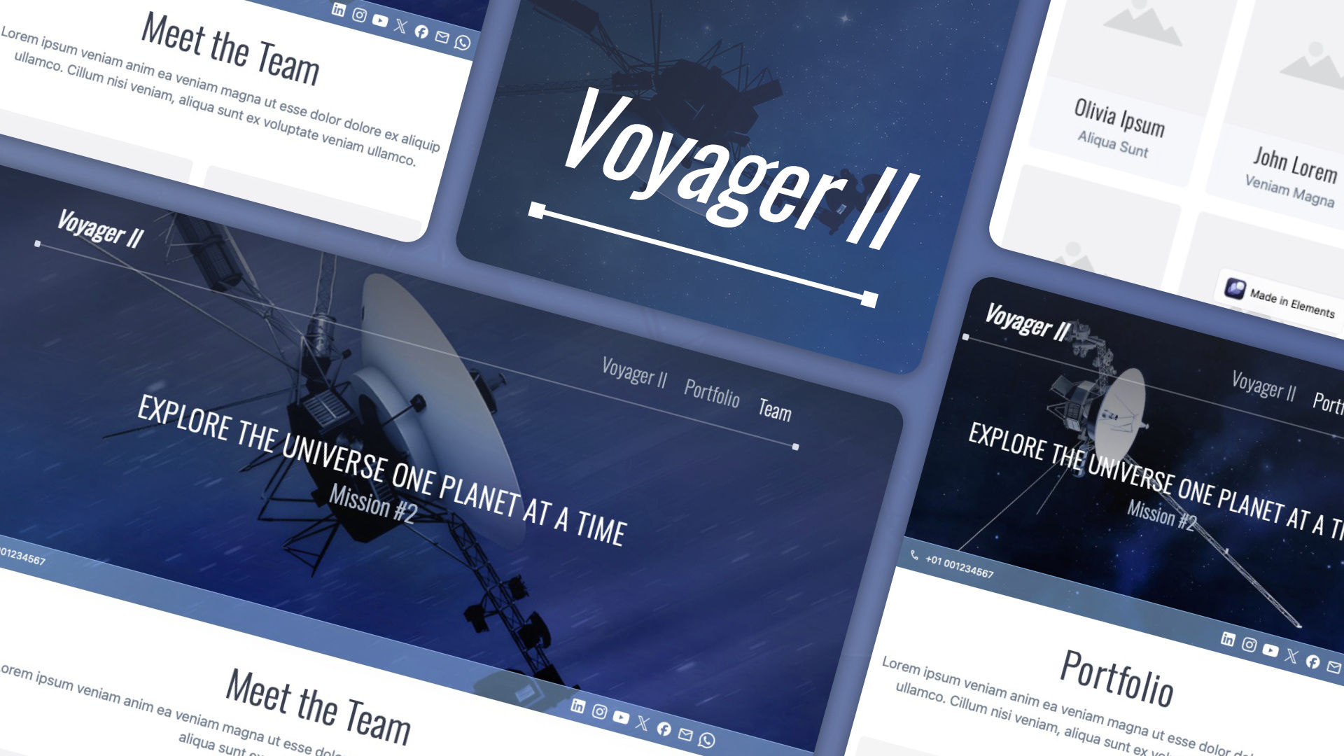 The Voyager2 icon. A project for RapidWeaver Elements