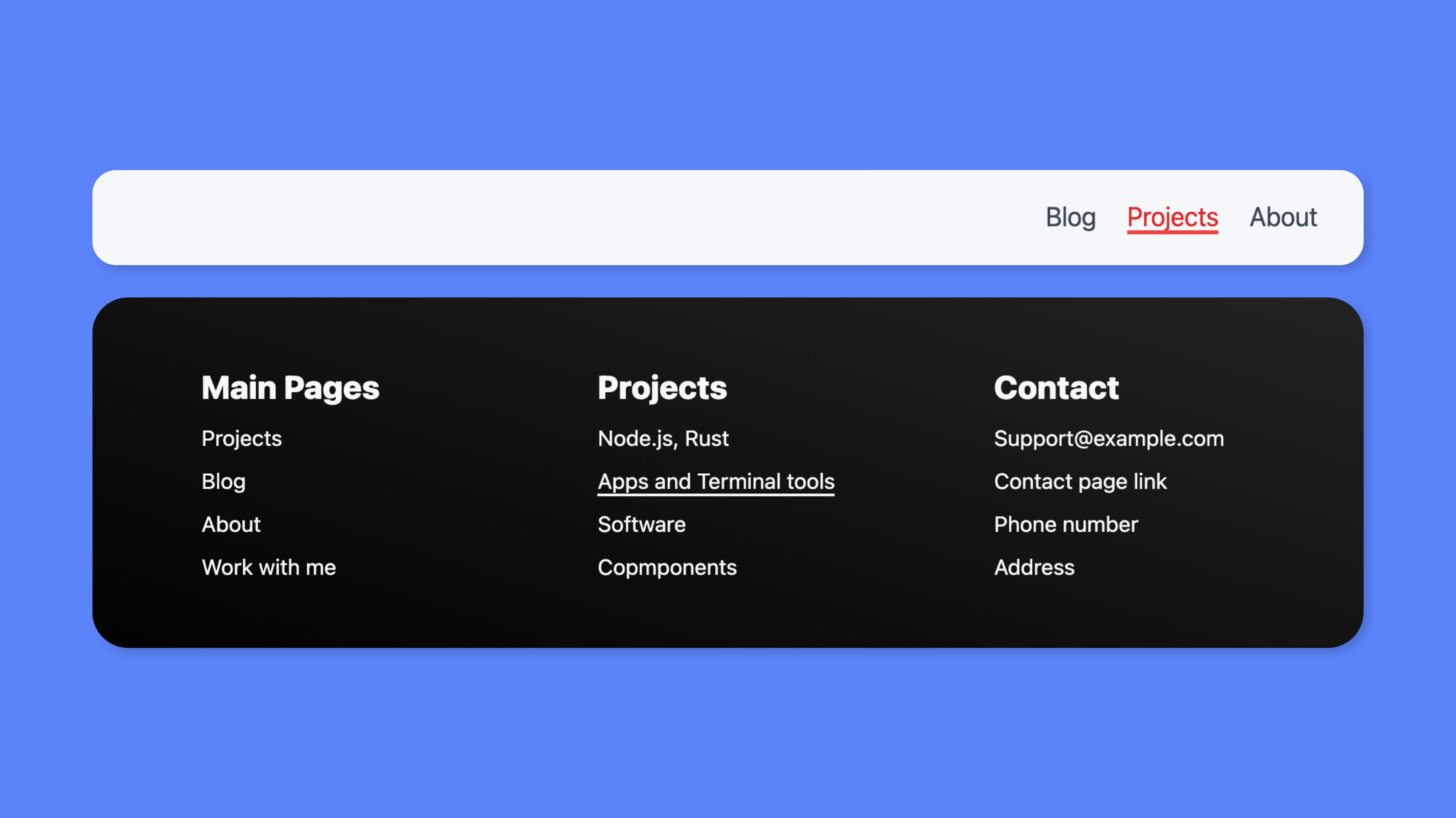 A screenshot of Hover Underline. A component for RapidWeaver Elements