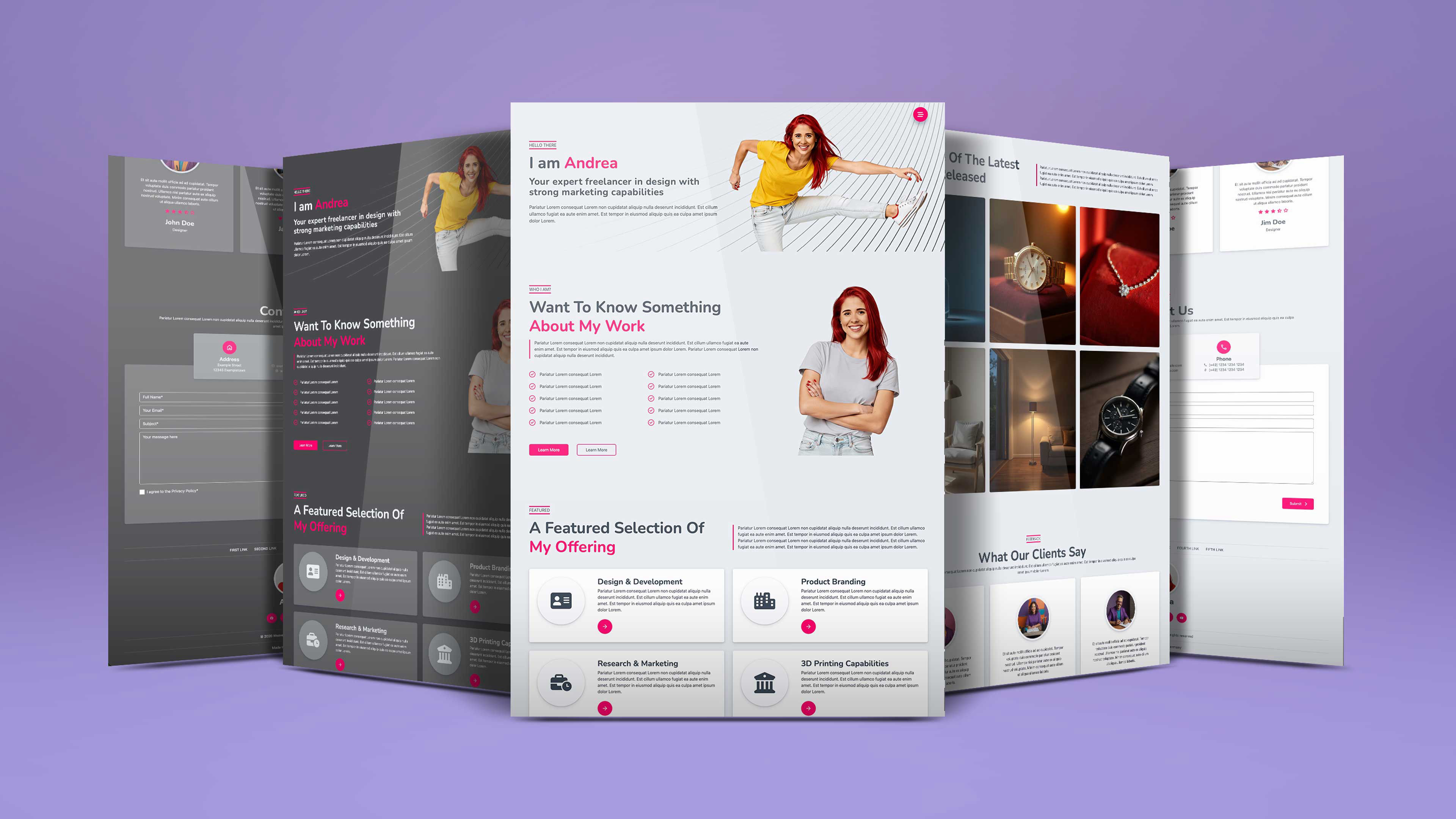A screenshot of Andrea. A project for RapidWeaver Elements