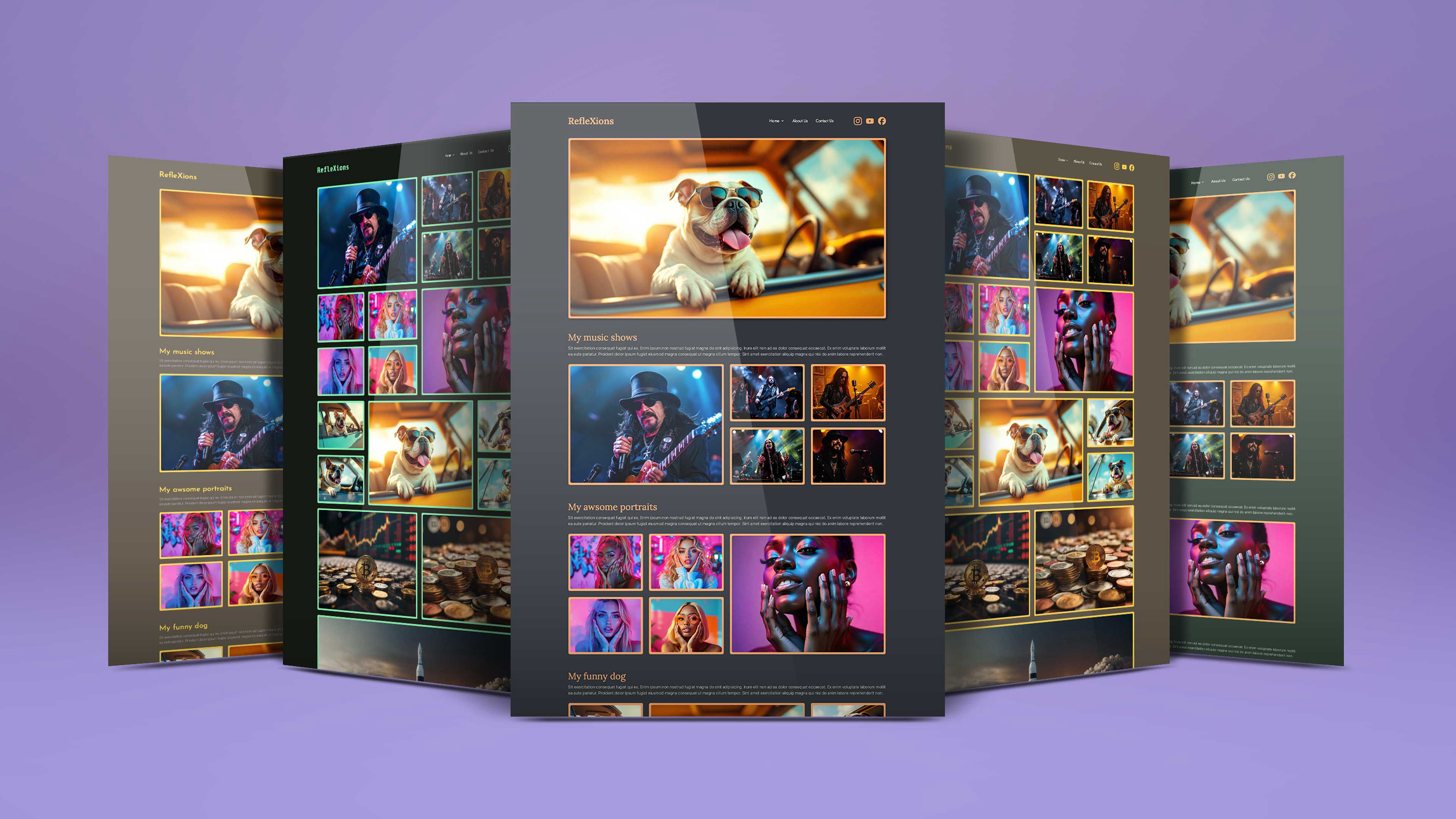 A screenshot of RefleXions. A project for RapidWeaver Elements