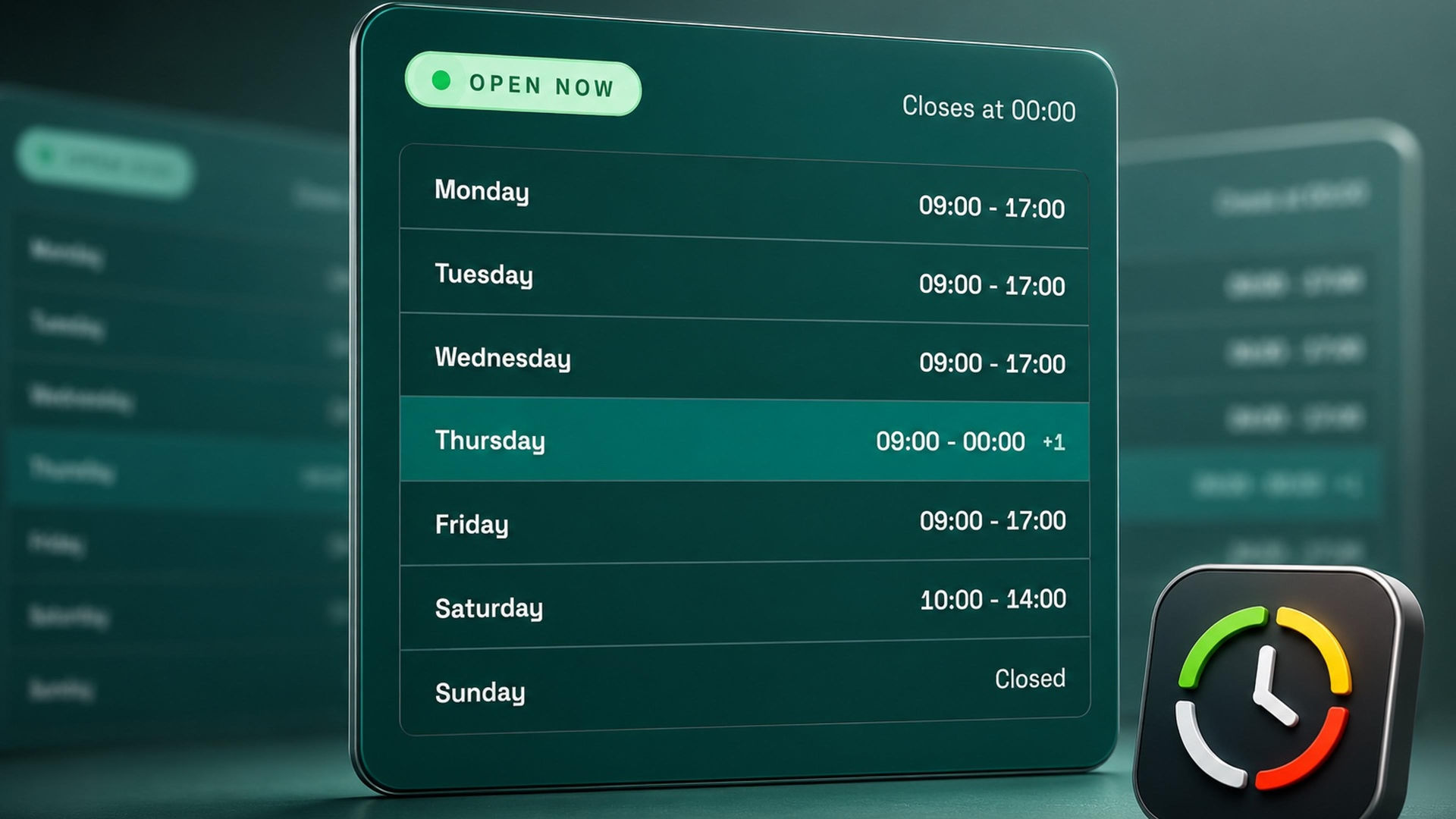The Business Hours icon. A component for RapidWeaver Elements