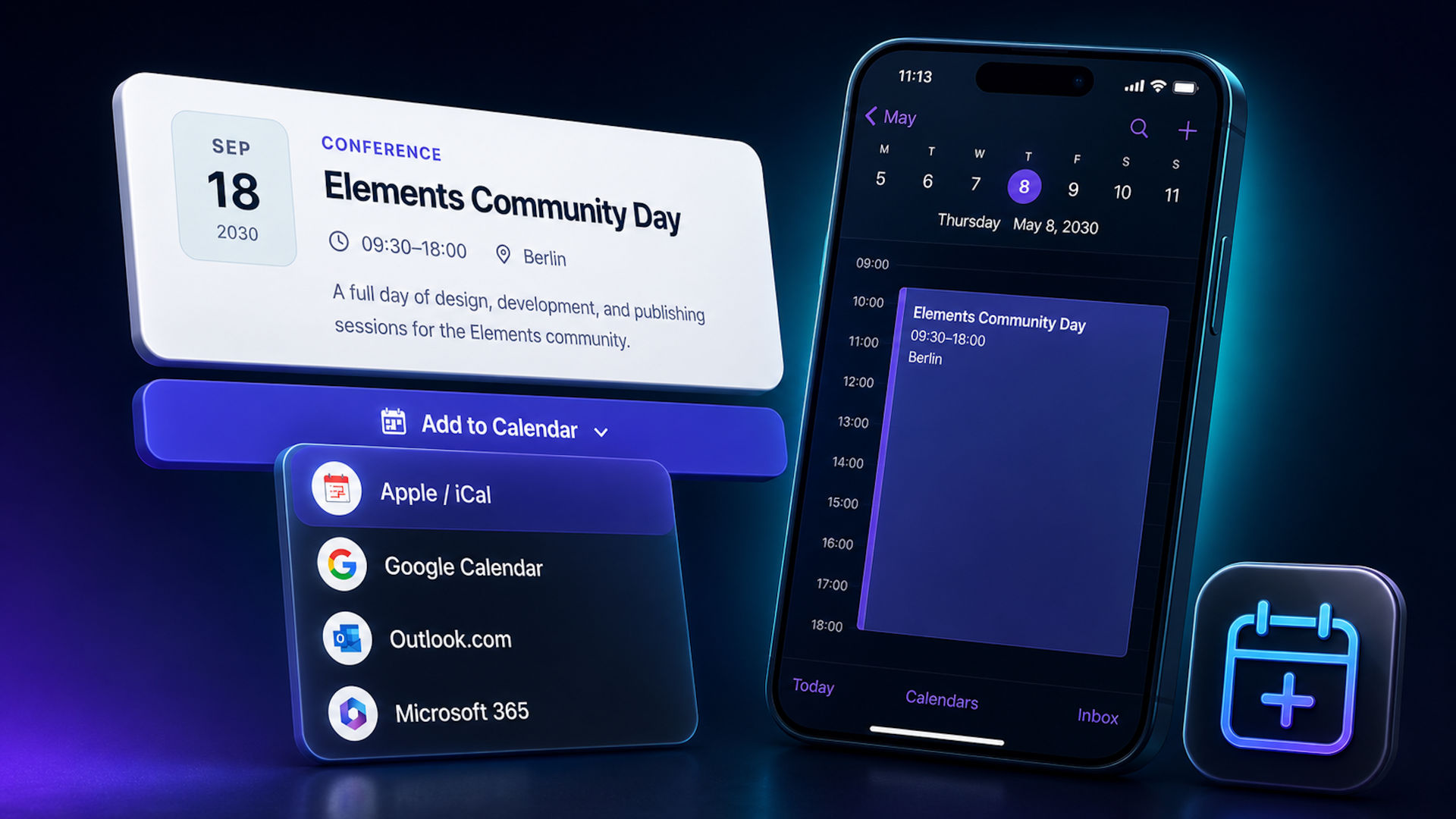 The Event Invite icon. A component for RapidWeaver Elements