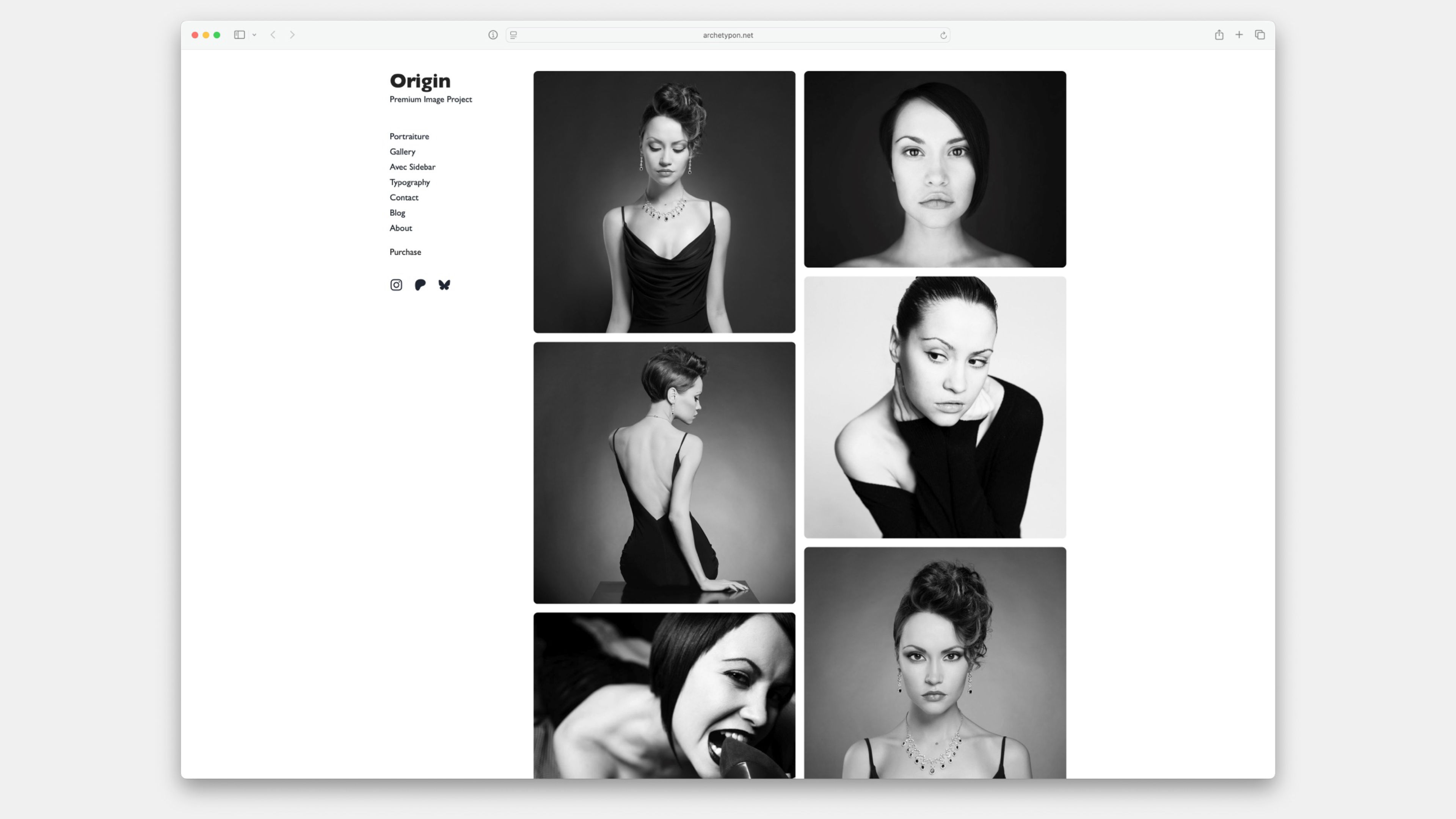 A screenshot of Origin. A project for RapidWeaver Elements