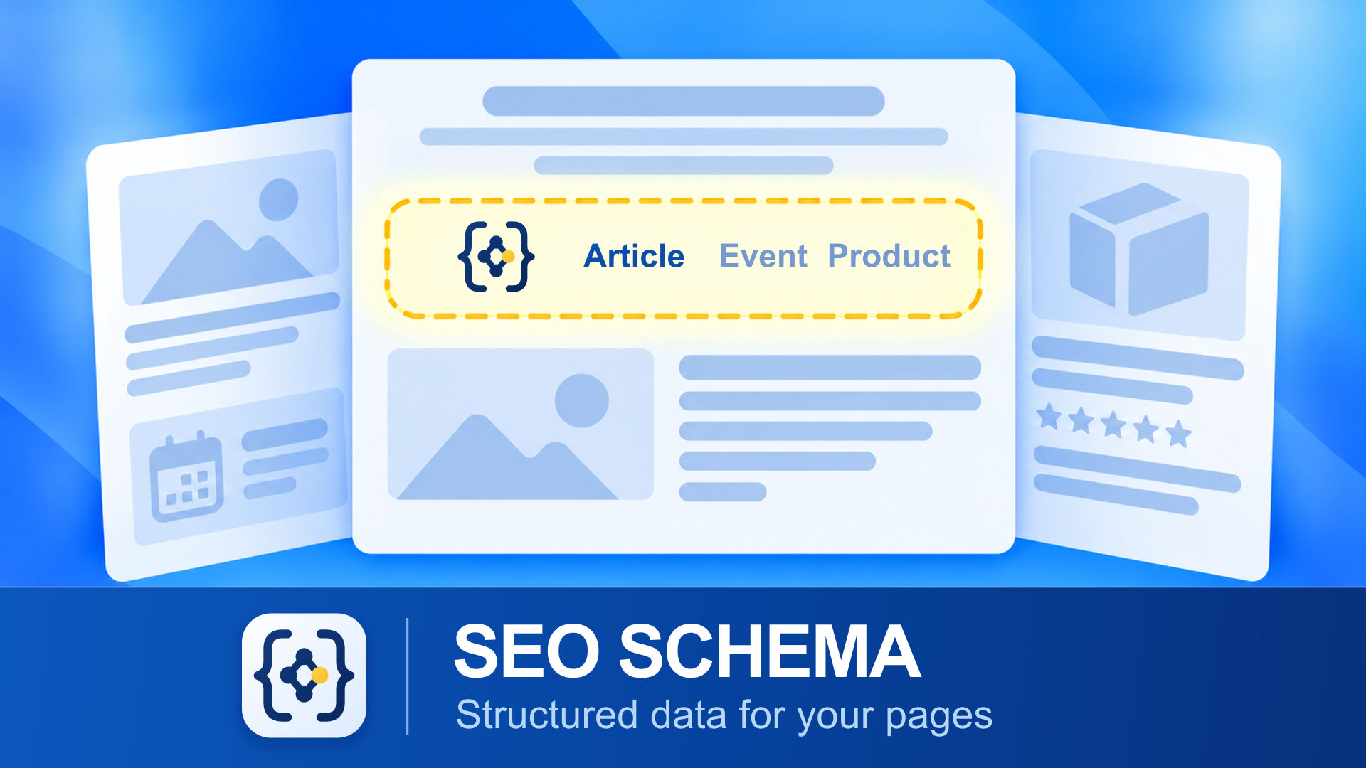 The SEO SCHEMA icon. A component for RapidWeaver Elements