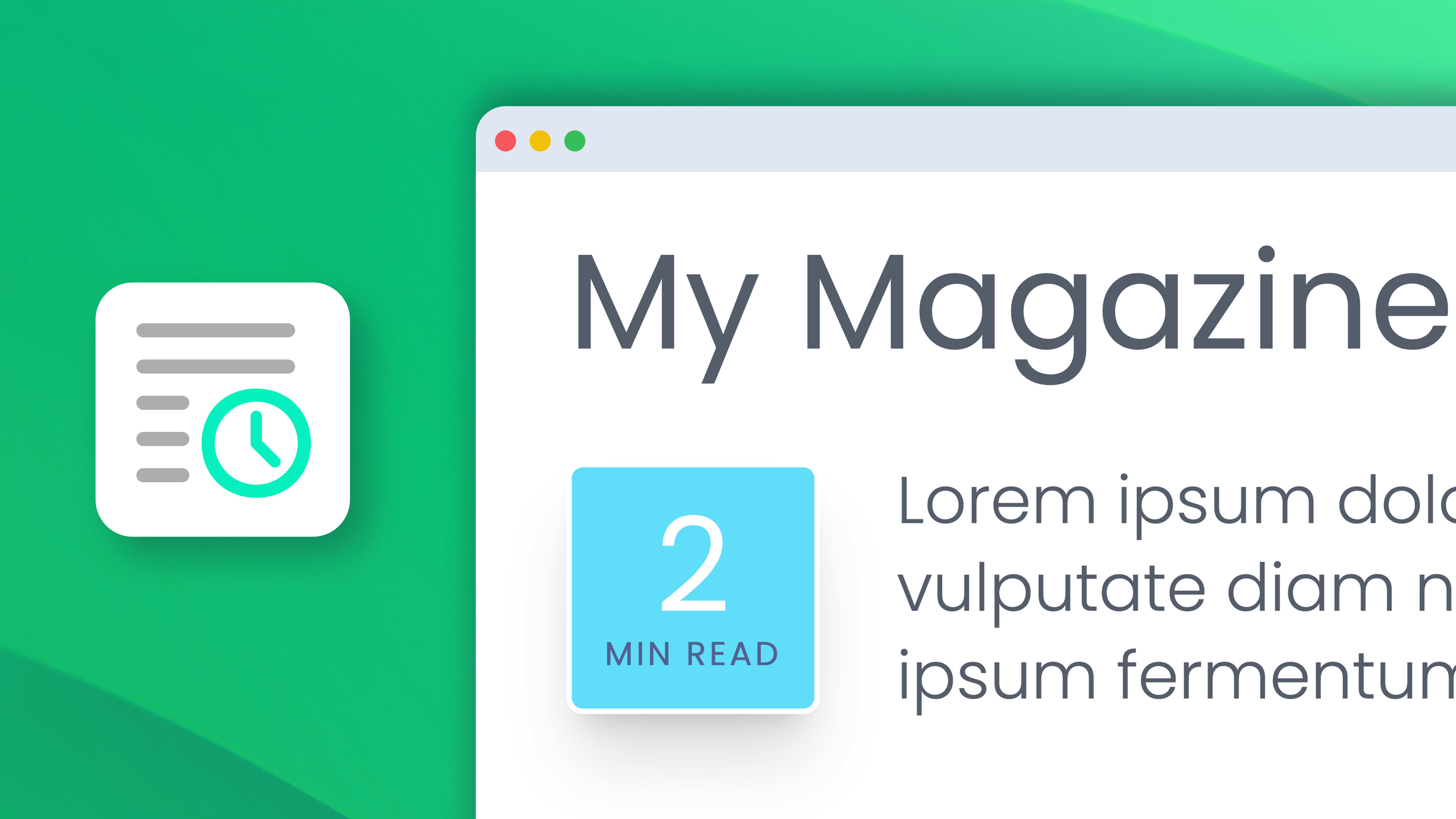 A screenshot of ReadTime. A component for RapidWeaver Elements