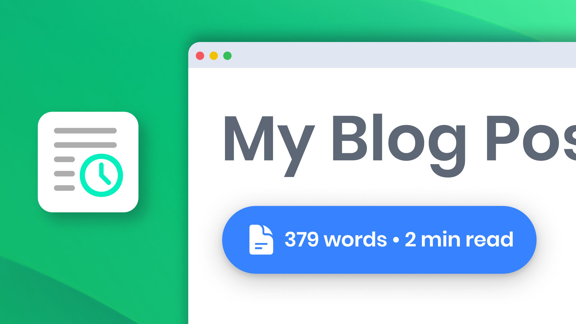 The ReadTime icon. A component for RapidWeaver Elements