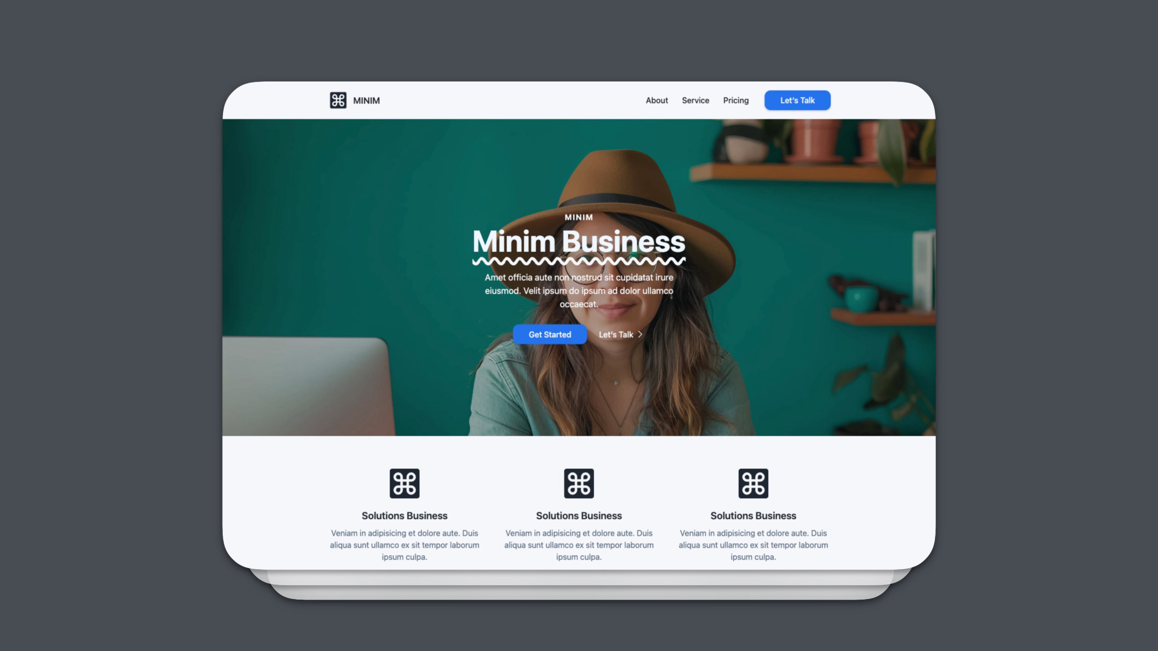 A screenshot of Minim. A project for RapidWeaver Elements